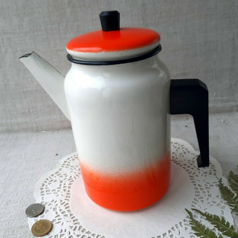 Enamel tea pot Vintage - Picture 2 of 10
